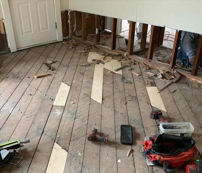 floor work during a renovation 